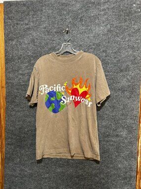 PacSun Shirt Mens Small Brown Pacific Sunwear Heart Graphic Tee Streetwear